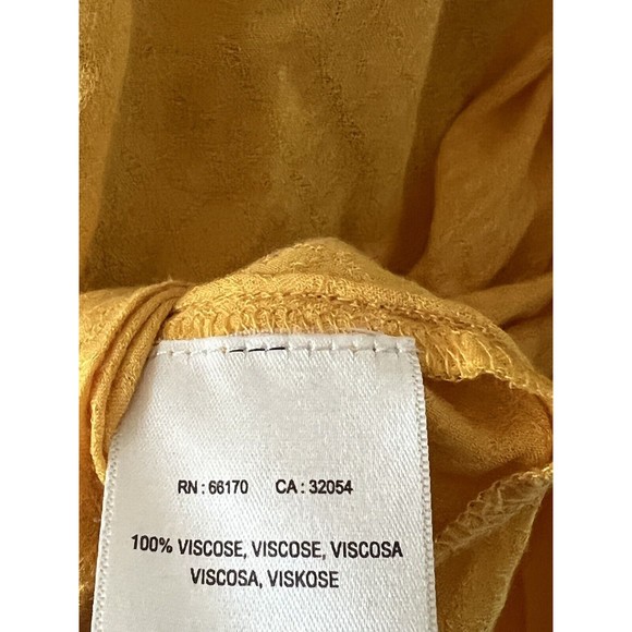 Anthropologie 4 Maeve Mustard Yellow Flowy Long Sleeve Top Sz 4 - Picture 3 of 5